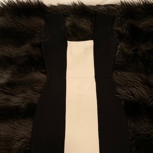 BCBGMAXAZRIA Black and White BodyCon Dress